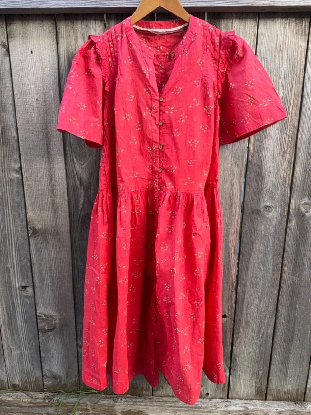 Free People Red Floral Midi Dress